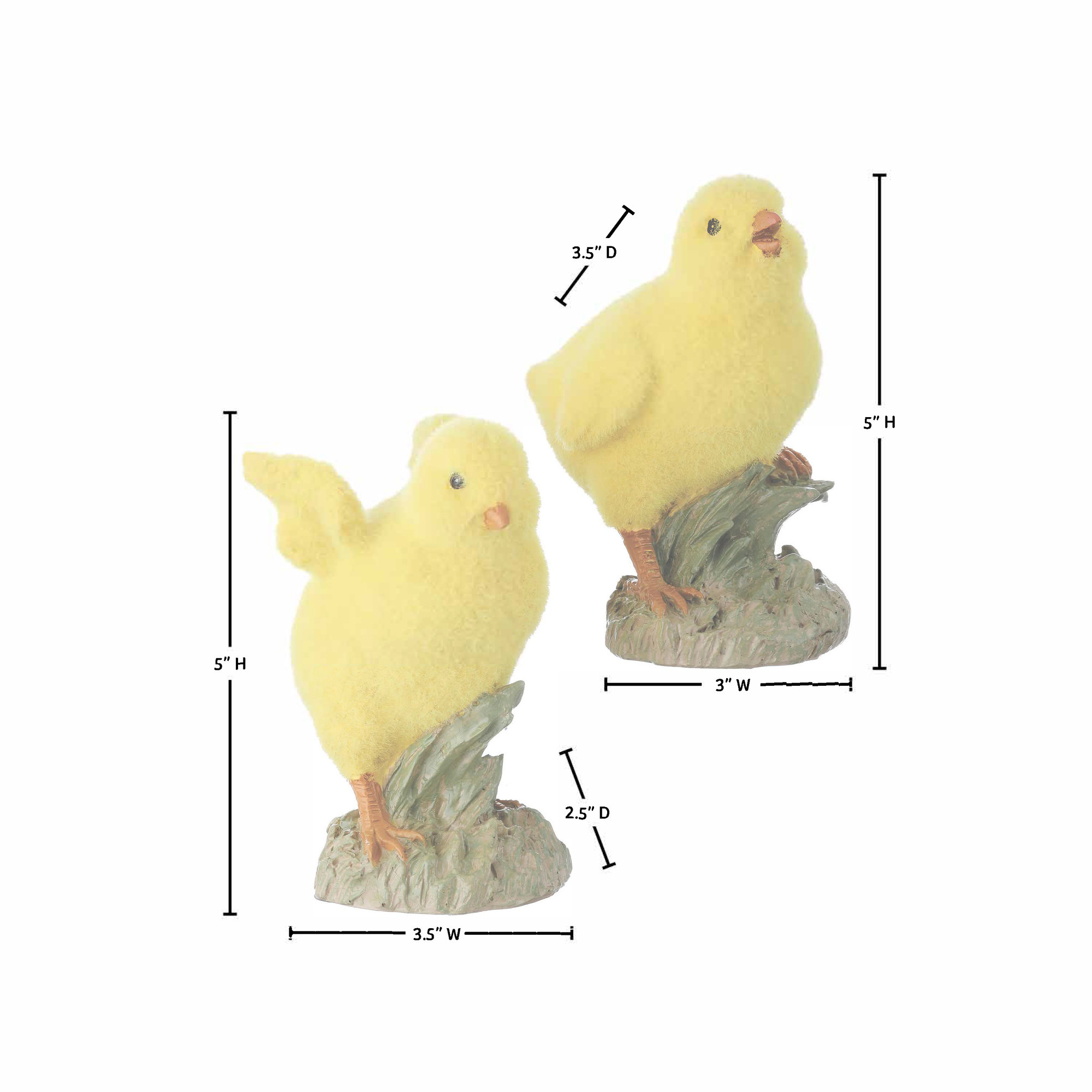 5" Resin Flocked Chick