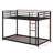 Metal Low Bunk Bed With Ladder-962980354