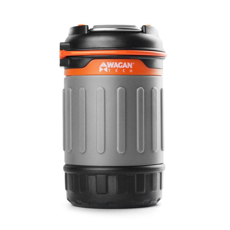 Gray and Orange ABS USB Rechargeable Camping Lantern