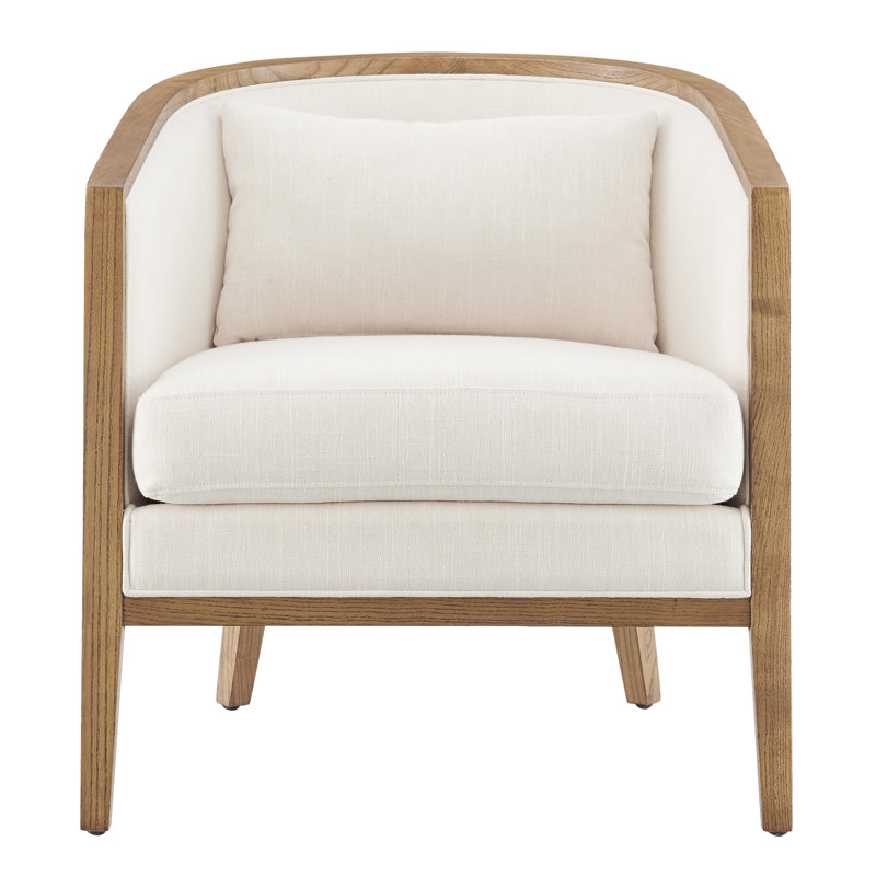 Beckner Upholstered Barrel Chair, Natural
