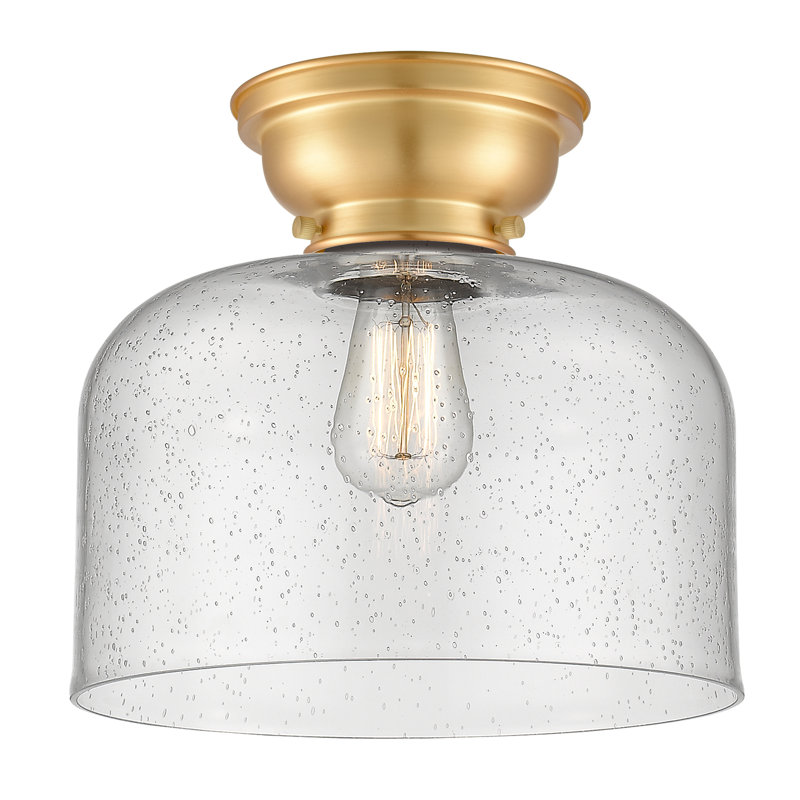 Plafonnier encastré 12 lumières 1 lumière Donaldson, Grainé, Or satiné, Ampoule à DEL rétro de 6 watts