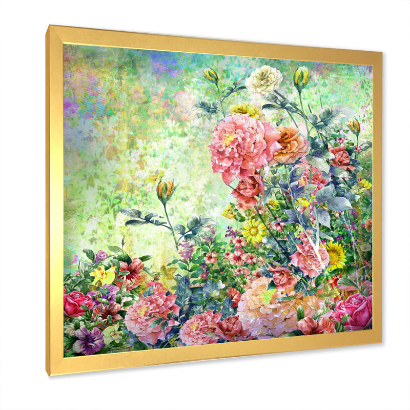 «Modern Modern Pink And Green Summer Garden III», reproduction d'art sur toile, H 36 po x l 36 po x P 1,5 po