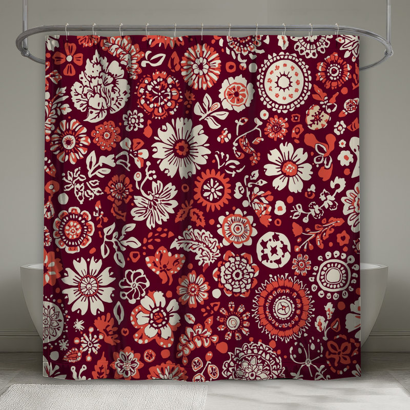 Rideaux de douche complexes à motifs floraux extra longs, 70in W x 72in H