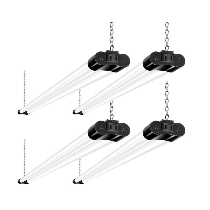 Éclairage de magasin à DEL pouvant être raccordé, 4 pi 42 W, 4 400 Lm, lumière du jour 5 000 K, avec prise, luminaire utilitaire, suspension ou fixation en surface