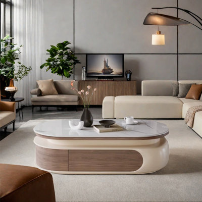 Retro microcrystalline stone coffee table