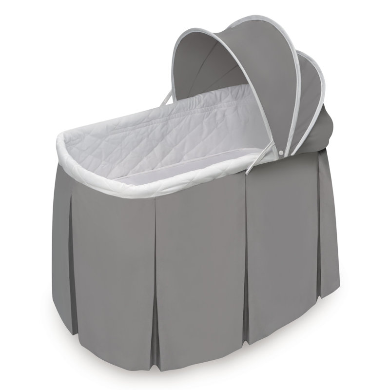 Cuddles Oval Rocking Doll Bassinet - Gray/White