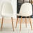 Dining Table Set for 4, Mid Century Modern 47 Inch Wooden Round Dining Table Set, Space Saving (Table + 4 White Chairs)-1741841148