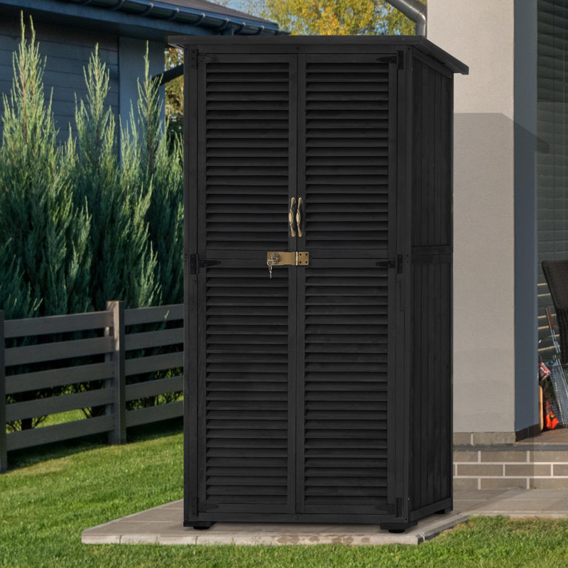 Remise extérieure pour outils avec 2 portes, Noir