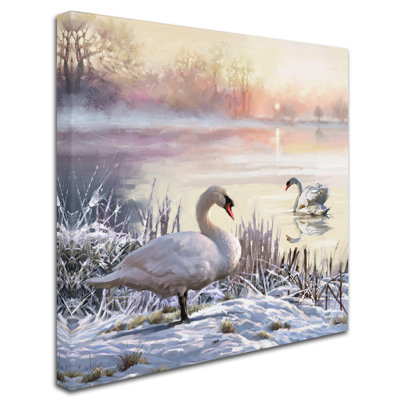 « winter swans », reproduction sur toile tendue