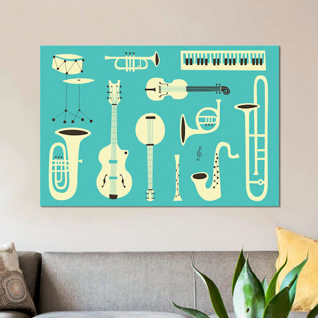 « just jazz ii », impression sur toile, H 26 po x l 40 po x P 1,5 po, Toile tendue, Pas de tapis