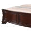 Lit de chef, sculpté, revêtement en similicuir, bois brun foncé-93513253