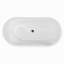 Baignoire autoportante de 60 po en acrylique, baignoire autoportante ovale avec drain chromé Toe-Tap et trop-plein à fente classique, certifié Cupc, blanc brillant 25A02-60