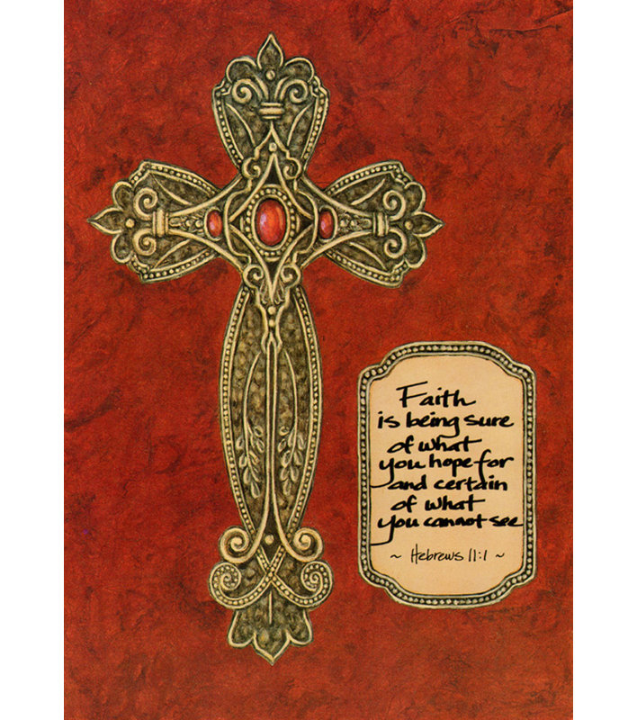 Celtic Cross, Faith is Being Sure, 18" H x 13" W