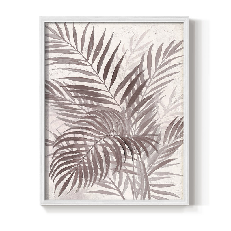 «Inverted Island Palms II», reproduction encadrée - bois massif, H 21 po x l 17 po, Blanc