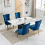 Upholstered Velvet Side Chair in Blue Finish with Gold Legs, Tufted Back, Set of 2, for Modern Dining Rooms