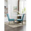Structure en bois d'hévéa, chaise ergonomique solide en chenille de polyester, bleu lac, ensemble de 2-890577116
