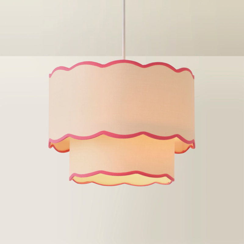 25cm H Blended Fabric Drum Lamp Shade ( Slip-On ), Pink