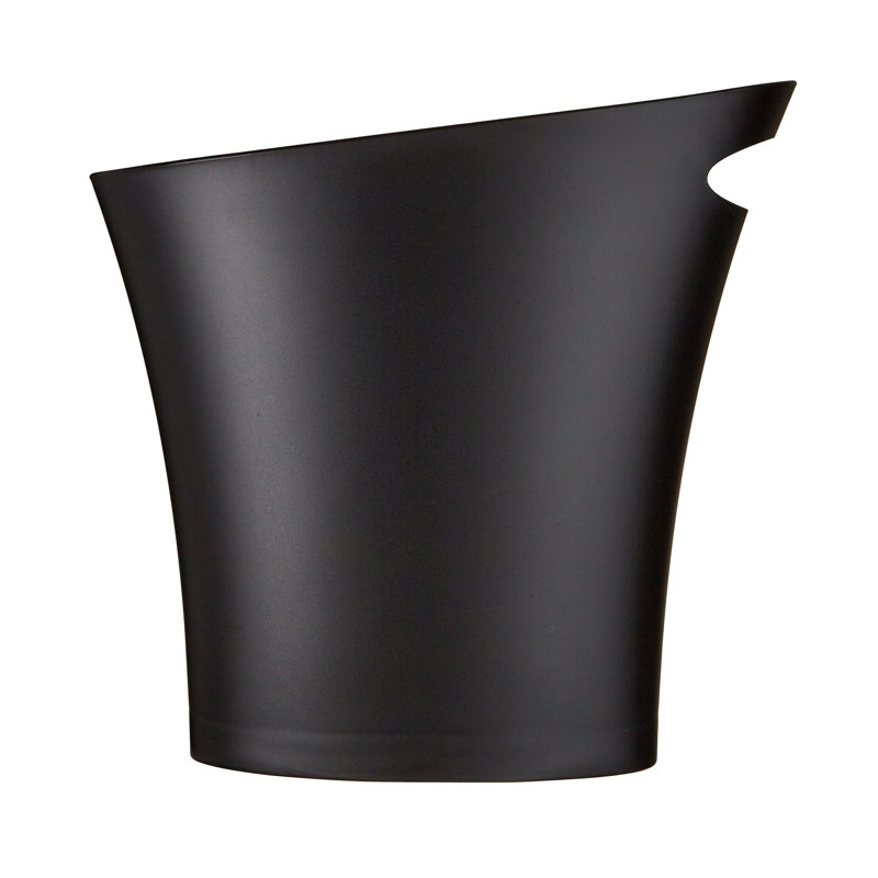 Slim Black Plastic Office Waste Basket with Handle