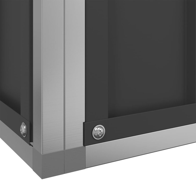 Volière avec extension en acier argenté, H 85 po x l 114,2 po x P 119,3 po