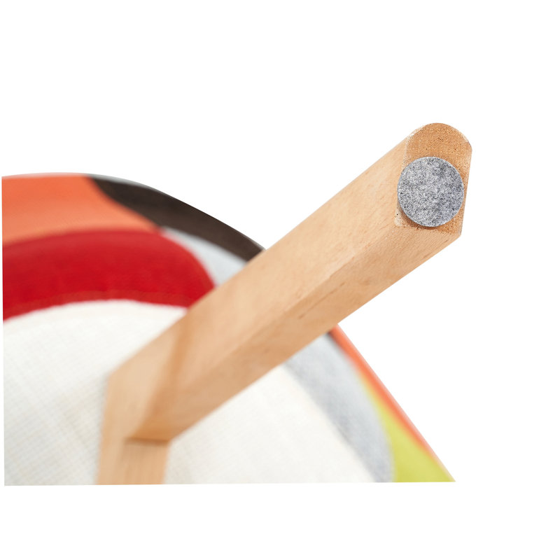 Fauteuil demi-tonneau l 15,74 po Kostiantyn avec siège patchwork, chaise de salle à manger pour la salle à manger