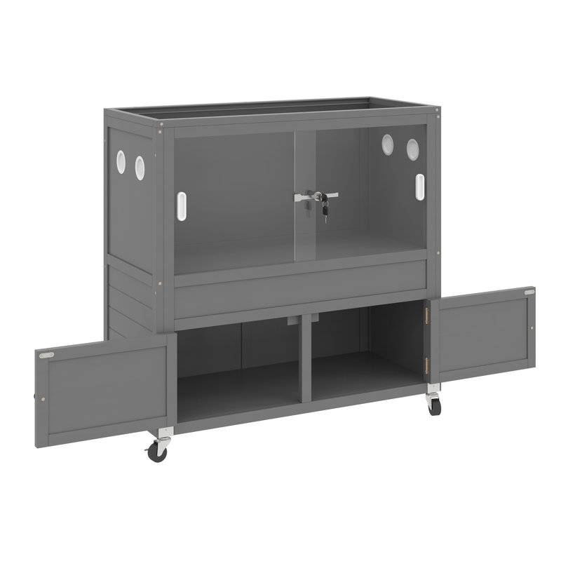 45 Gallons Reptile Terrarium Stand With Adjustable Storage Cabinet