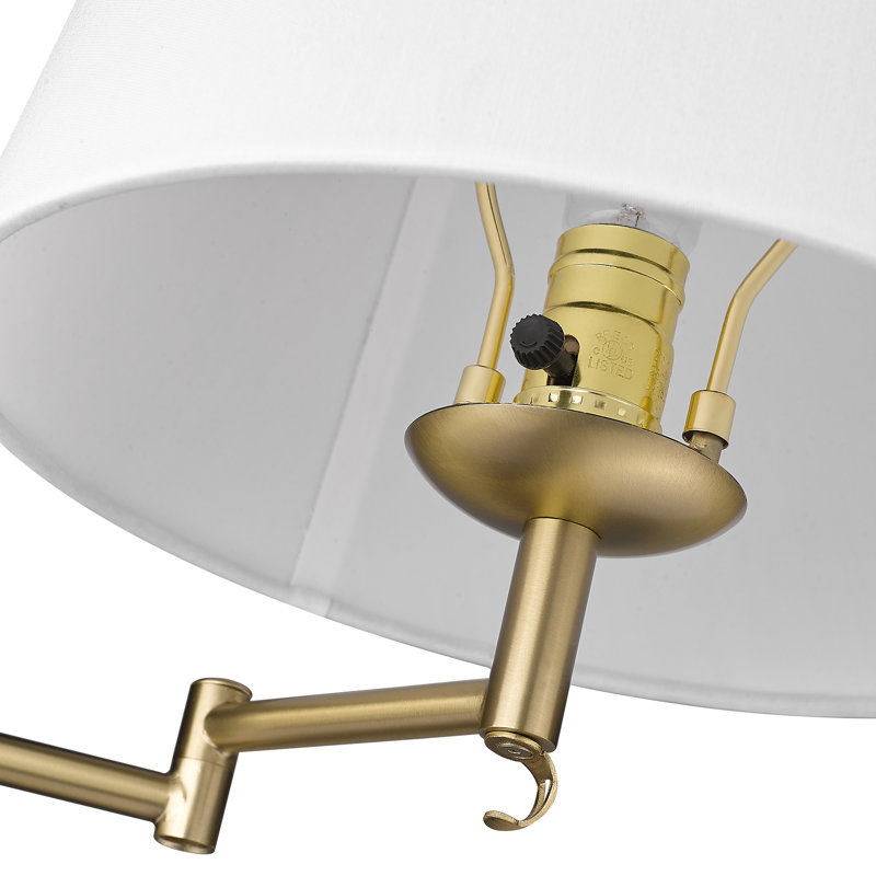 Applique murale articulée 1 lumière Arguelles, Blanc moderne, Bronze champagne brossé
