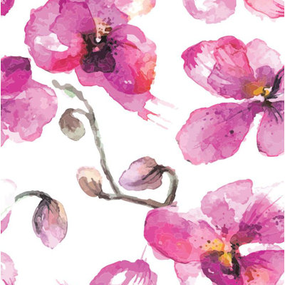 Orchid Floral Floral Peel & Stick Wallpaper by Jamie Graney