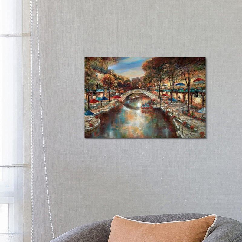 Evening On The Canal by Ruane Manning - Wrapped Canvas Painting, 66.04 cm H x 45.72 cm W x 1.91 cm D