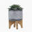 Ceramic 5" Aztec Planter on Wooden Stand, Gray-1555500751