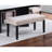 1Pc Dining Bench Only Upholstered Soft Fabric Seat Neutral Tone Bench Black Wooden Tapered Legs Dining Room-280435452