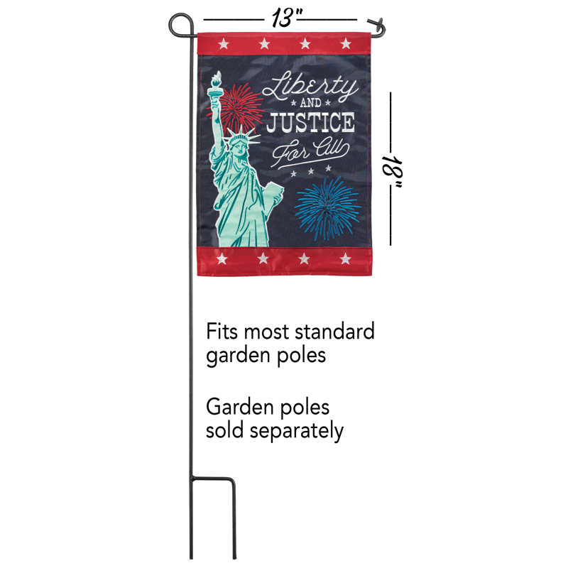 Apsana Double Sided 18'' H x 13'' W Nylon Independence Day Garden Flag