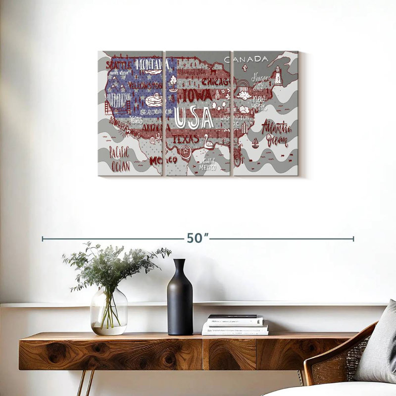 Carte patriotique des États-Unis Keiri, H 20 po x l 33 po