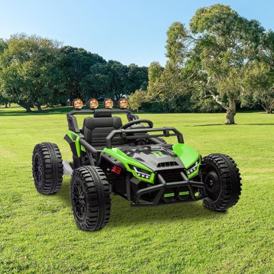 24V Kids Electric UTV, 2×130W Ride On Car w/ Remote, 4 Shock Absorbers, EVA Tires, LED Lights & Music for Boys & Girls