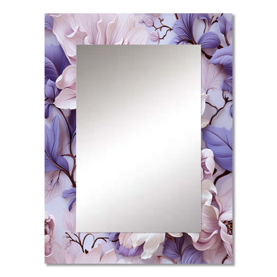 Koenig Ethereal Floral Elegance Victorian Pattern - Floral Mirror, Cottage Unique Wall Mirror, Printed Metal Art
