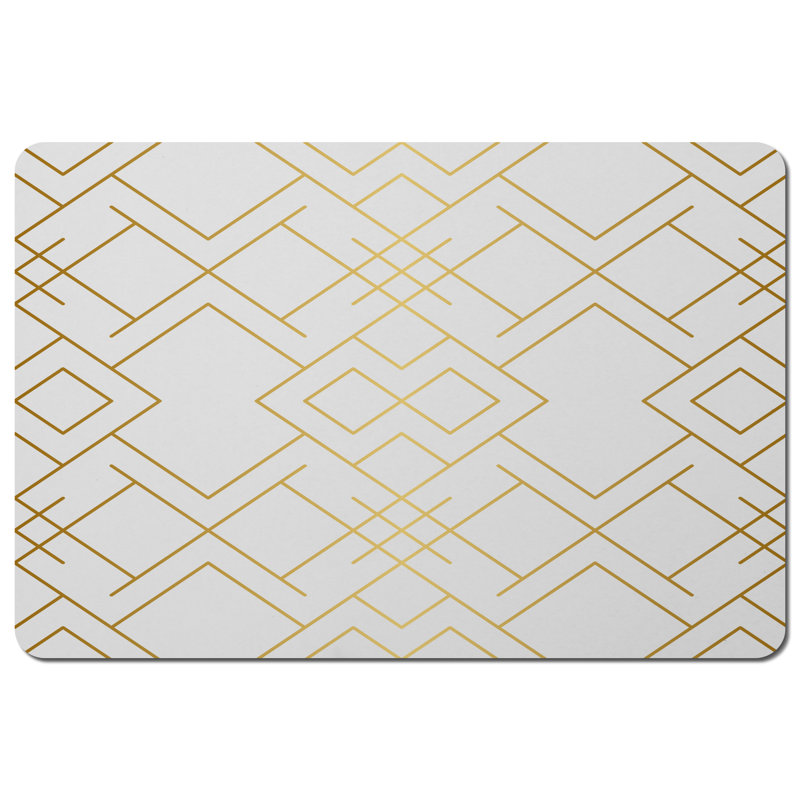 Sherree Polyester, Wood Geometric Rectangle Placemat