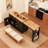 85.5" Kitchen Island with Extendable Dining Table, Kitchen Storage Table with 3 Side Open Shelves, Rolling Kitchen Island with Power Outlet, 3 Drawers, 2 Doors-1009711648