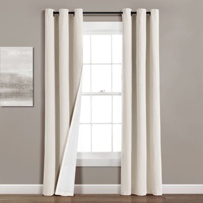 Lush Decor Linen Grommet Cotton Blend Blackout Curtain