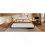 Chic Boucle Upholstered Bed With Integrated Lights And Shelves, White, King-25613366-25613384