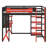 Full Loft Bed With Desk, RGB LED Light & Charging Station, Wood Bed With Desk Underneath-306769748