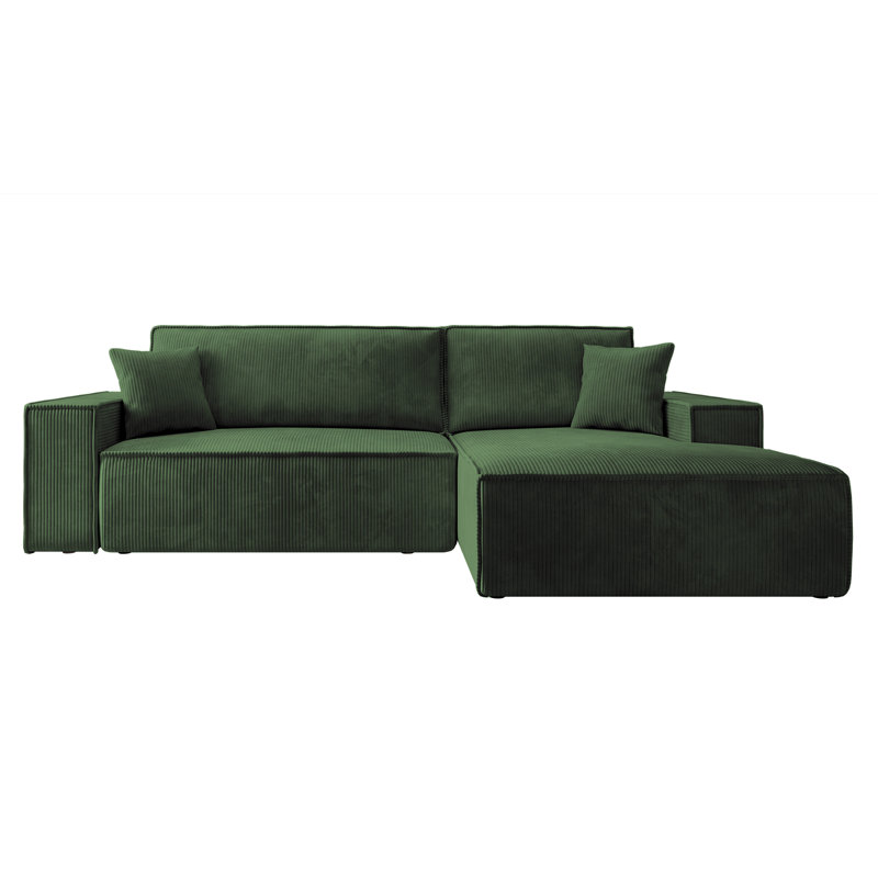 Chadman Sofa & Chaise, Right Hand Facing, Green