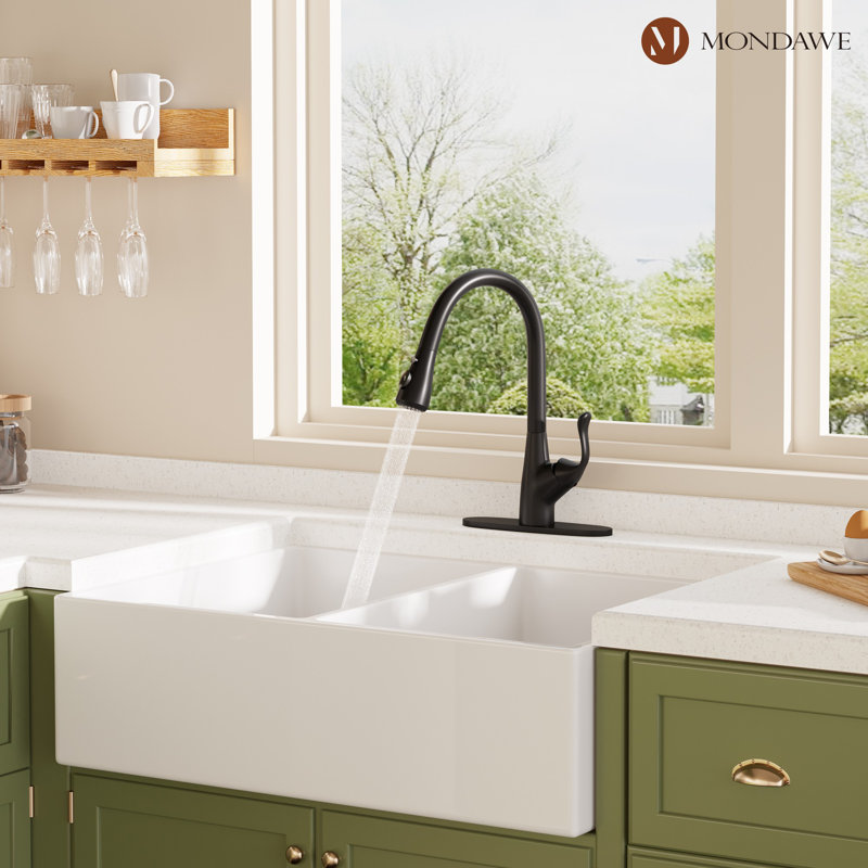 Mondawe Kitchen Faucet, Matte Black