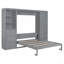 Grand lit escamotable mural avec placard, tiroirs et tablettes-1630845428