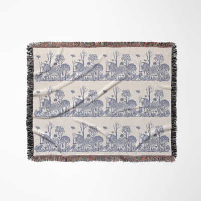 Zia Zebra Cotton Blend Blanket Throw