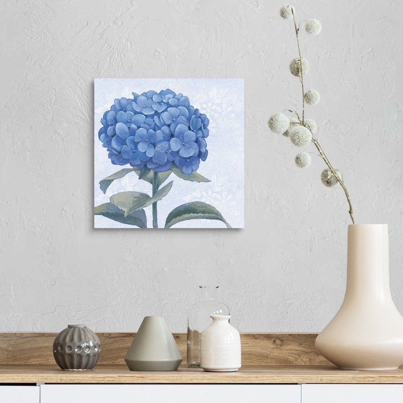 " Blue Hydrangea III " by Beth Grove Painting Print, Wrapped Canvas, 12" H x 12" W x 1.25" D