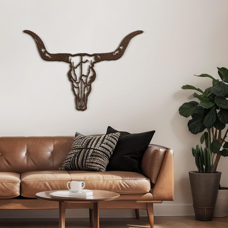 Décoration murale en métal, H 24 po x l 36 po x P 0,05 po, Bronze