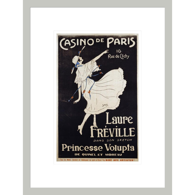 Affiche du casino de Paris Laure Freville par Inconnu, impression giclée encadrée, 16.75" H x 12.8" W
