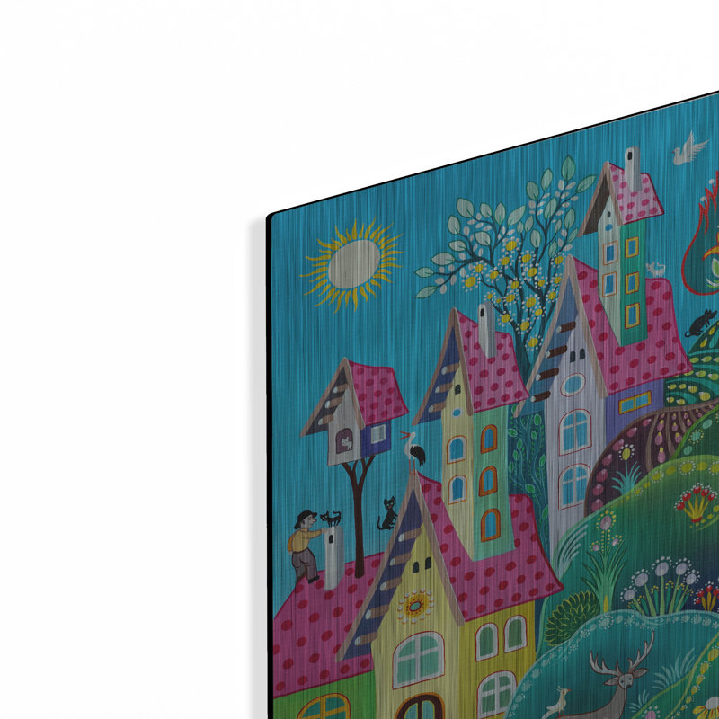  «Magical Garden voisinage» par Koday, art mural en métal, 12 po x 16 po, H 16 po x l 12 po