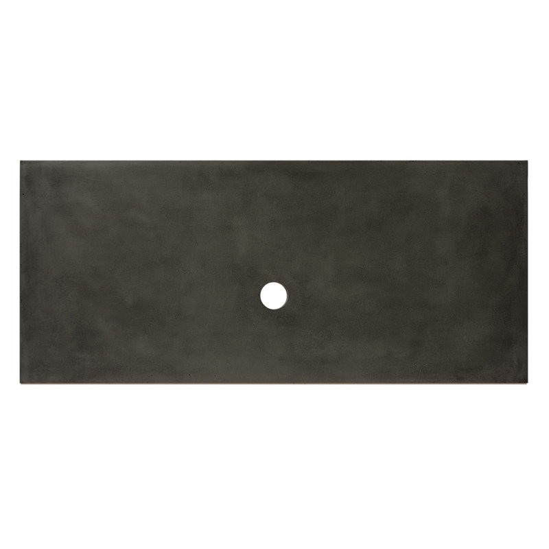 Plateau de meuble-lavabo simple 48,5 po, Ardoise, Aucun trou