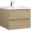 Meuble-lavabo mural 30 po avec lavabo, meuble de rangement mural avec cuve à surface solide et tiroirs à fermeture en douceur entièrement assemblés, chêne naturel-852651651-852644218