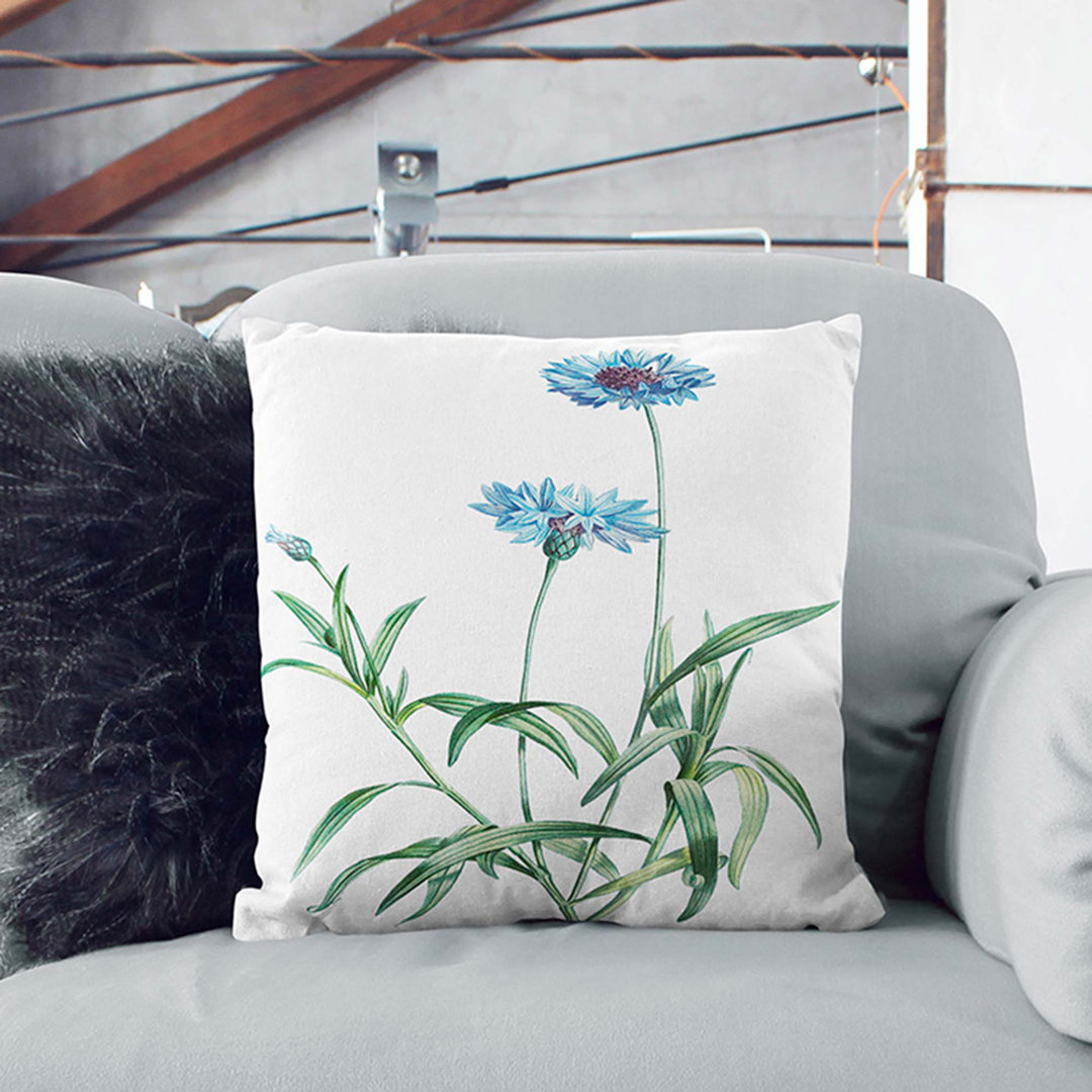 Cornflowers by Pierre-Joseph Redoute Cushion with Filling